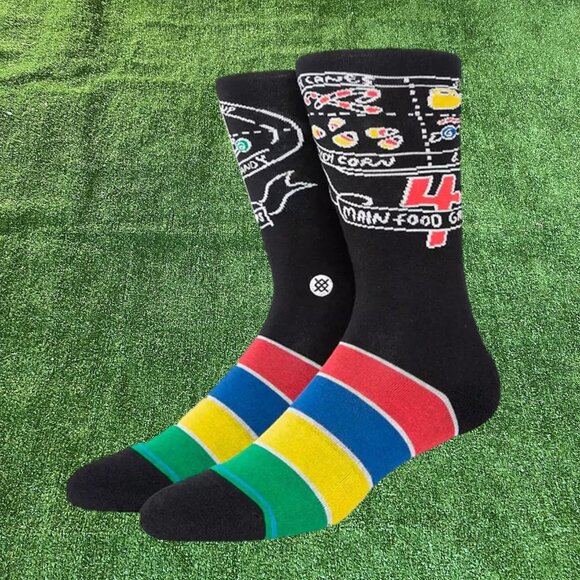 STANCE ELF Food Groups Multicolor Christmas Festive Socks Crew Socks Size L NEW - Picture 1 of 7